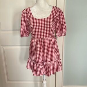 Red gingham dress from Loft Petites. Size 00p.
